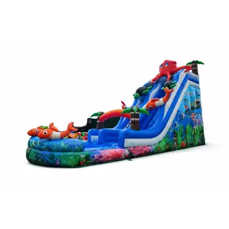 Tobogan gonflabil cu piscină Ocean Splash