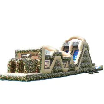 Tobogan Gonflabil Cu Piscină și Spațiu Joacă Camuflaj