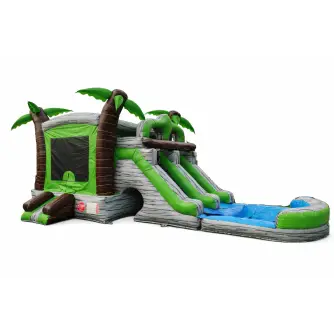 Tobogan Gonflabil Cu Piscină și Spațiu Joacă Cocos