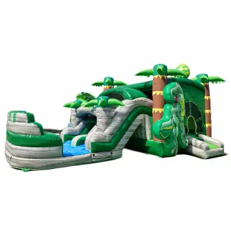 Tobogan Gonflabil Cu Piscină și Spațiu Joacă Dino Nino