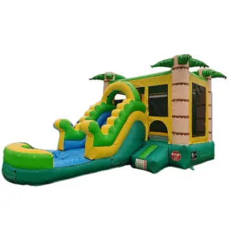 Tobogan Gonflabil Cu Piscină și Spațiu Joacă Casuta Palmier