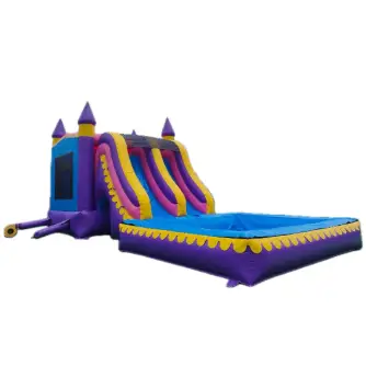 Tobogan Gonflabil Cu Piscină și Spațiu Joacă Blue Purple