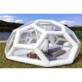 Cort gonflabil tip cupolă transparentă – Ø 4 m × H 2,9 m