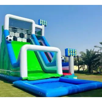 Tobogan Gonflabil cu Piscină Fotbal 