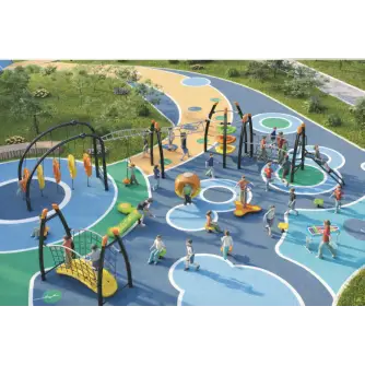 Ansamblu de joacă modular tip fitness & aventură BH25-220