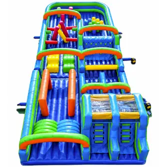 Complex de Joacă Gonflabil Cu Obstacole Happy Blue